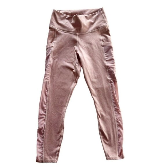 Fabletics On-The-Go PowerHold High-Waisted Capri Rosebloom Heather Pink Womens S - Picture 2 of 7